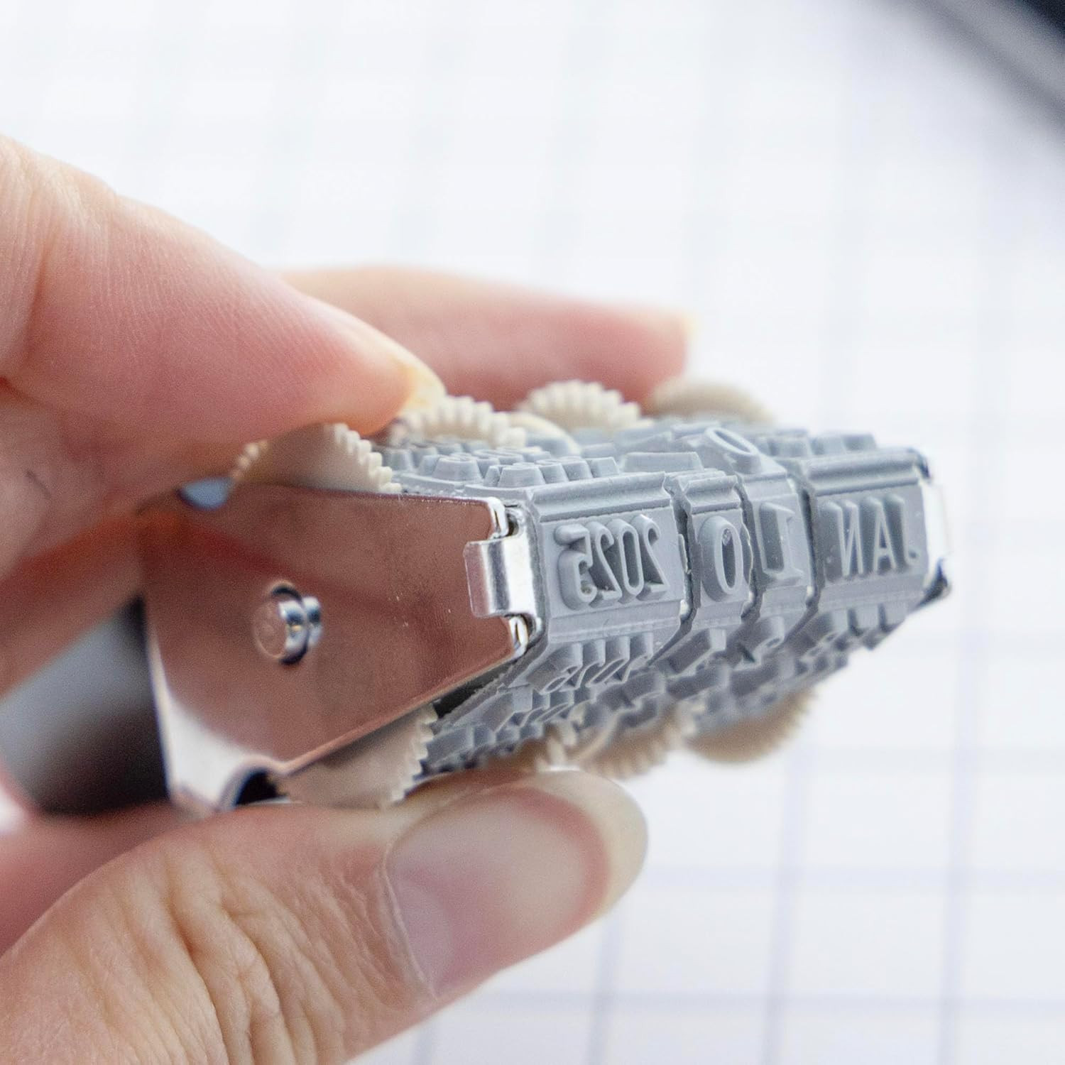 BAZIC Date Stamp and Ink Pad (Black Ink), 12 Years of Dates, Nickel-Plated Steel