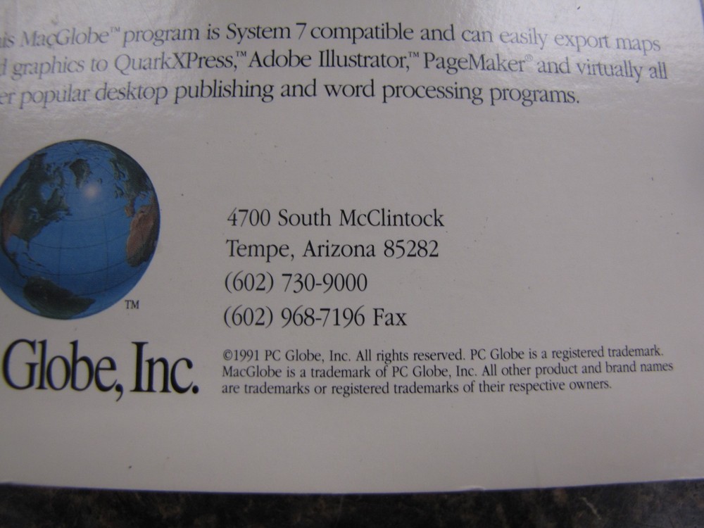 Vintage NEW- MacGlobe for MAC System 7 Software Big Box- 1991 - HM27
