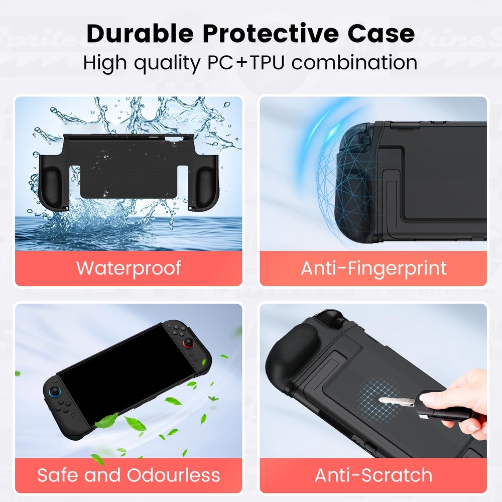 BHGift for Switch 2 Grip Case 2025, Upgraded Slim Switch 2 Dockable Protectiv...
