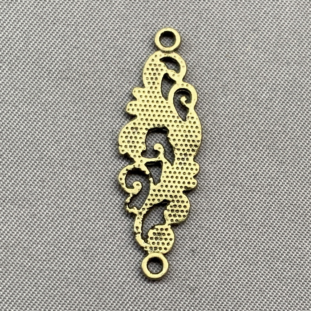 Baroque Scroll Work 2 Loop Links 30x10mm Antique Brass Connectors Q50 Per Pkg