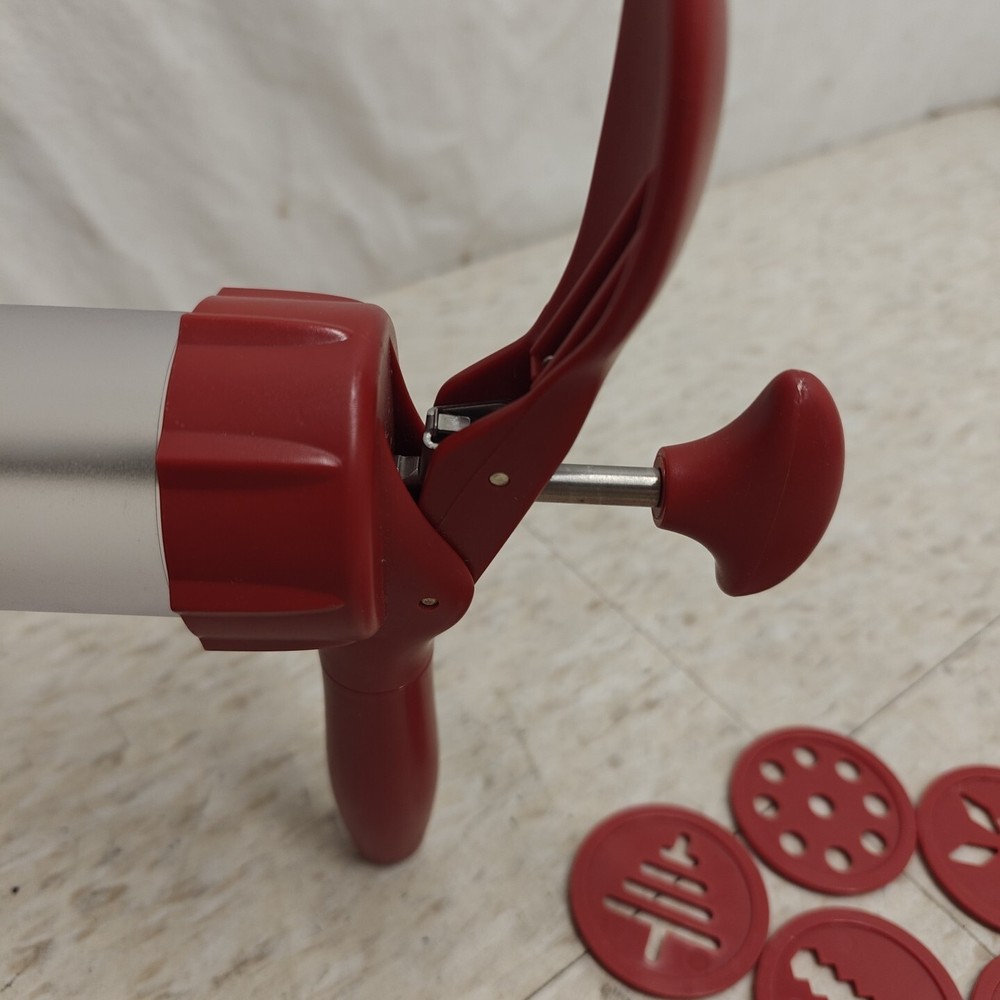 Biscuits Plastic Cookie Press Adjustable Thickness 12 discs. Good condition