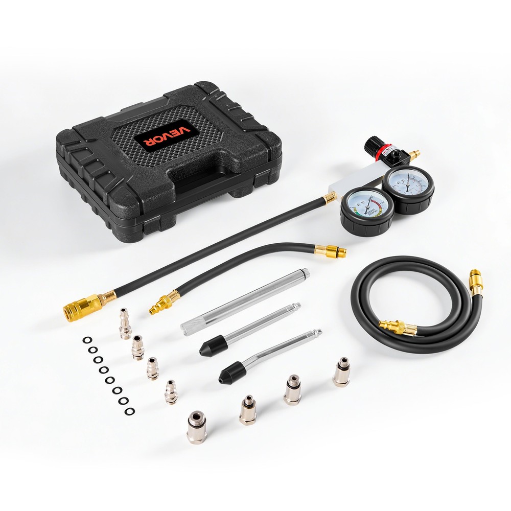 VEVOR Engine Cylinder Compression Tester Kit 0-100 PSI Leakage Detector Tool Kit