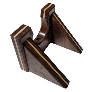 Guitar Wall Hanger | Walnut with Maple Inlay
