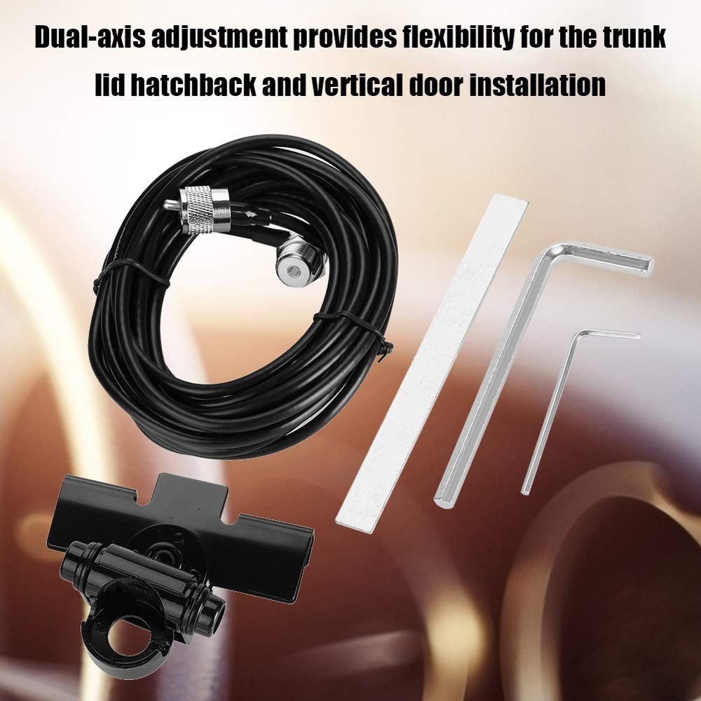 Black Antenna Mount Bracket with No Drill Installation and Adjustable Flexibi...