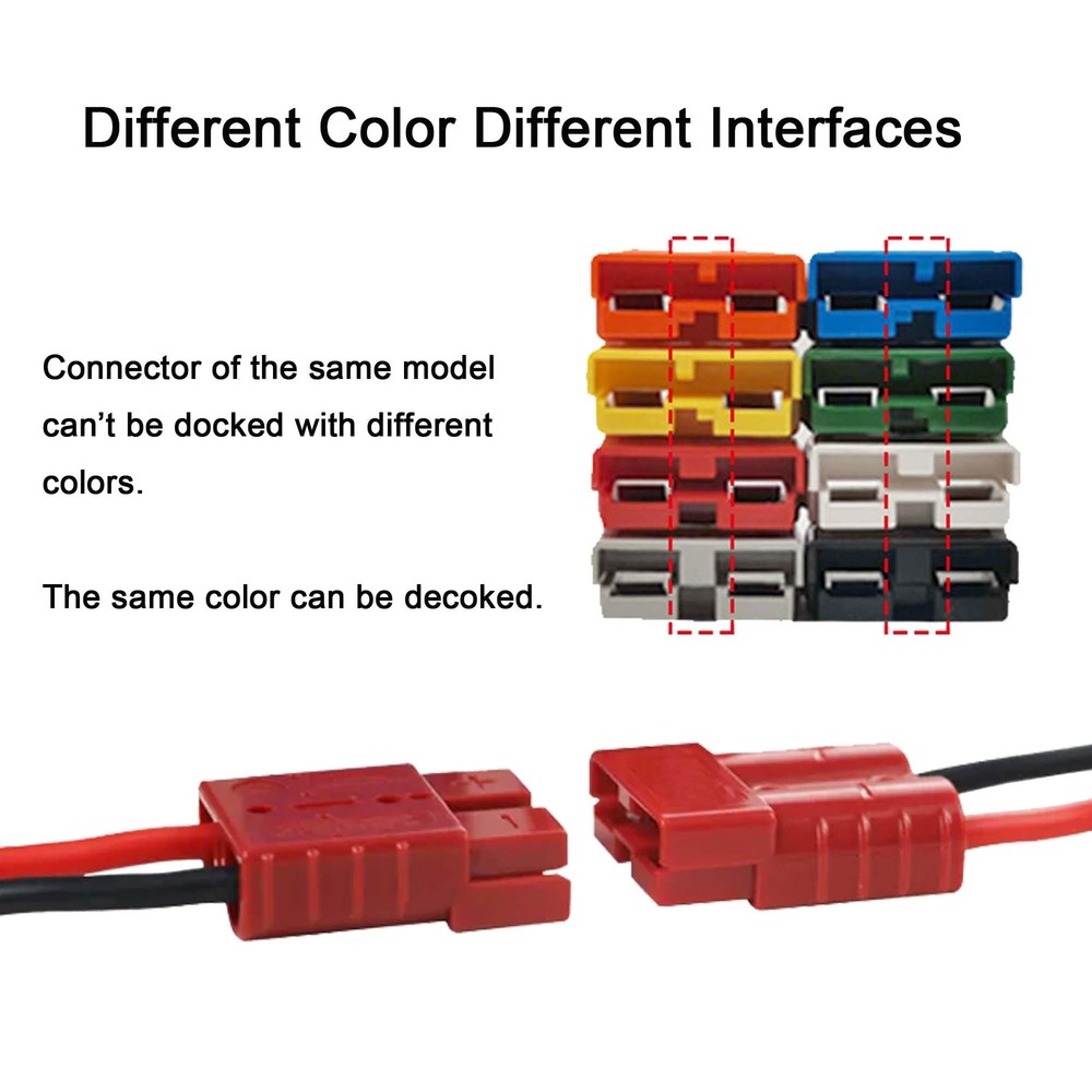 2pc Battery Quick Connector Kit 50a Plug Connect Disconnect Winch Trailer 50A...