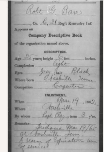 0227----1906 Robert G. Barr - Civil War Vet 21st Kentucky Inf suicide in Denver