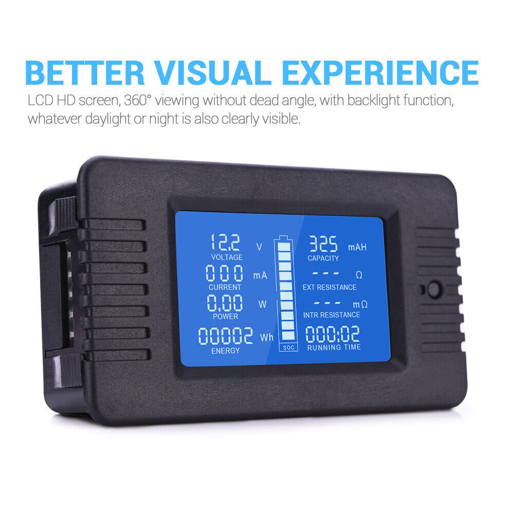 LCD Digital Display DC Battery Monitor Volt Meter 0-200V Voltmeter For Car Solar