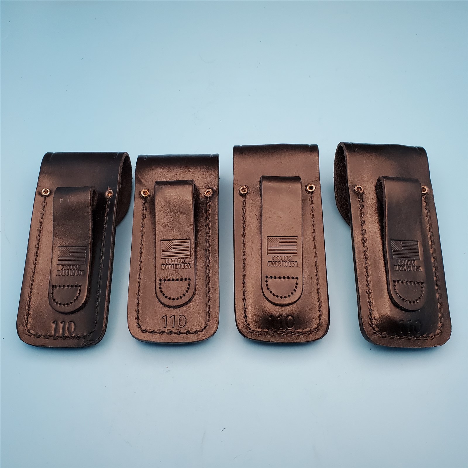 Vintage Buck 110 Pocket Knife Sheath Black Leather Folding Blade Hunter Case 5"