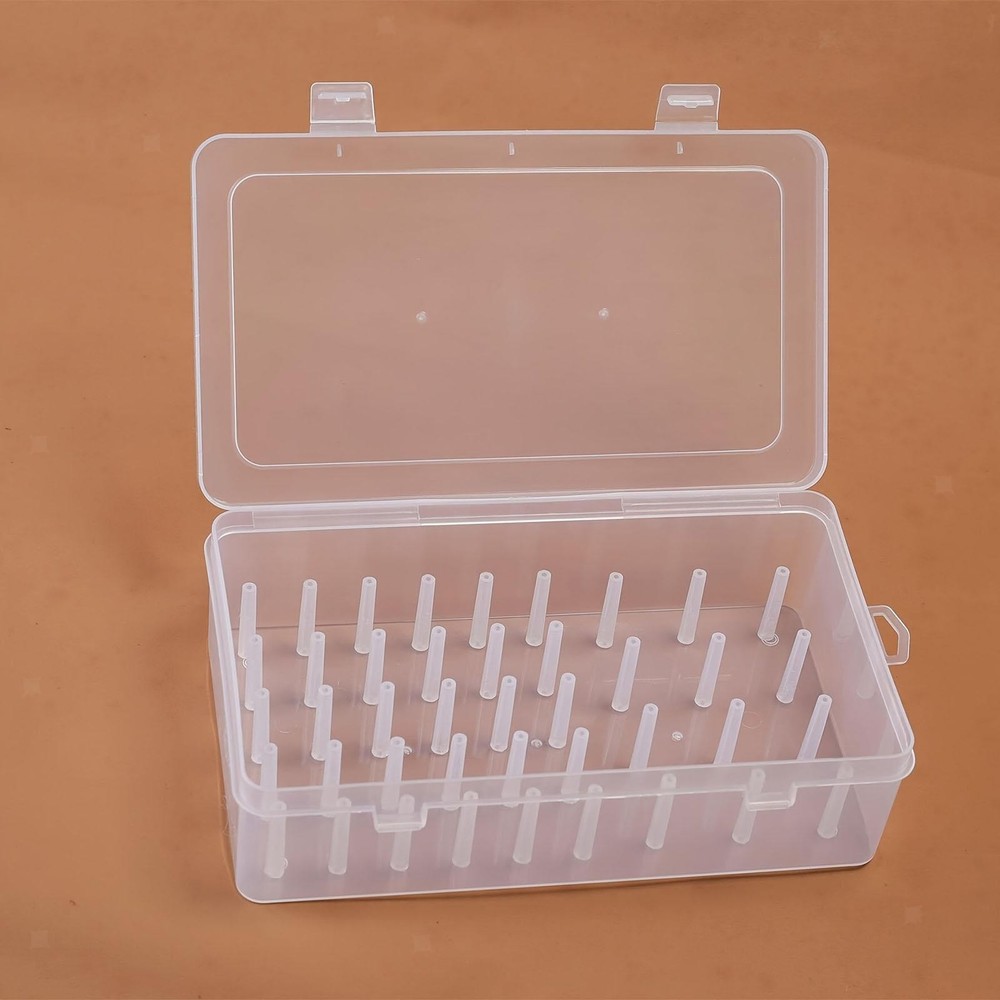 Sewing Thread Storage Box Transparent 42 Axis Sewing Yarn Spools Container