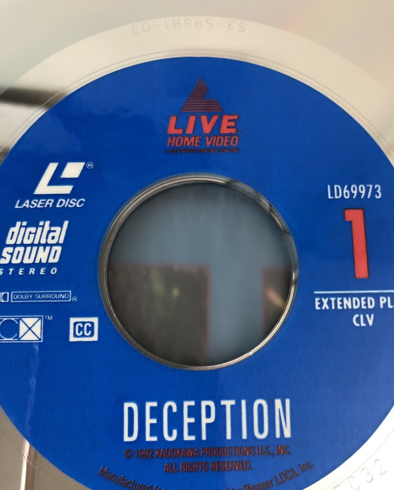 Deception (Laserdisc, 1994) Liam Neeson