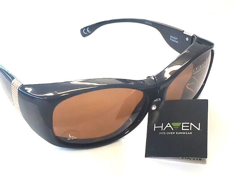 Haven Fits Over Sunset Tort/Amber with gold details Large with sofft Case NEW!!