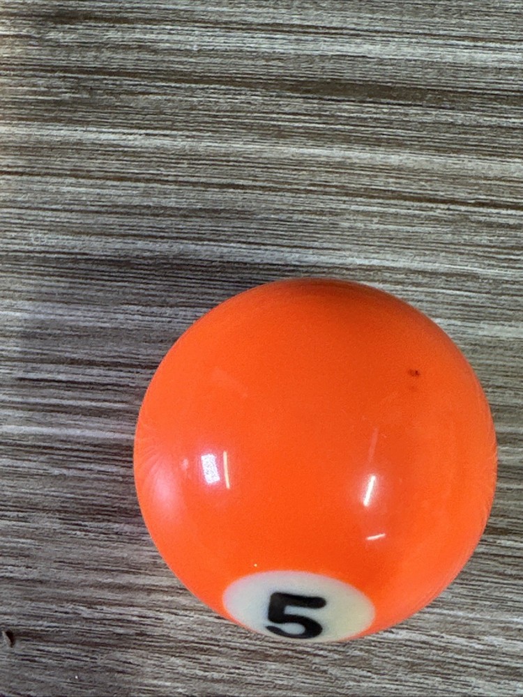 Mini Pool Ball #5 Solid Orange 1.5" Diameter Miniature Billiard Replacement Vtg