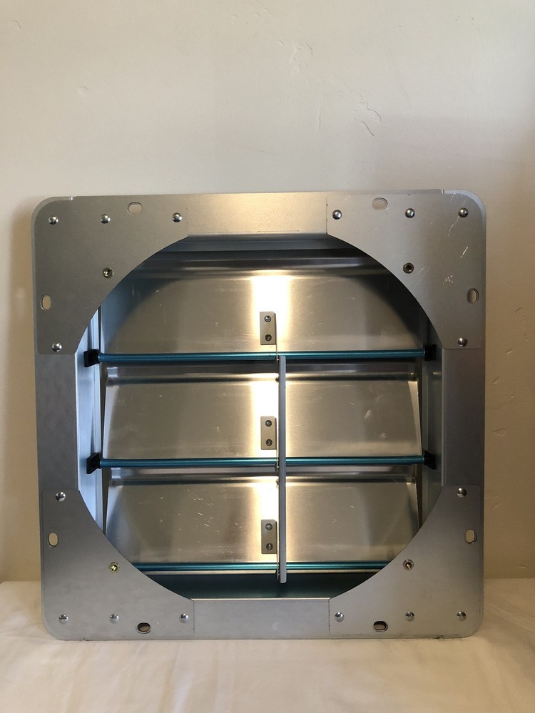 iPower 14-Inch Square Aluminum Automatic Gravity Shutter Louver Vent Silver