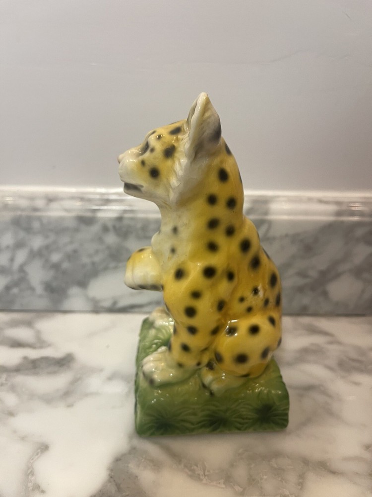 MCM Ceramic Cheetah Leopard Cub Bookend 7" Tall
