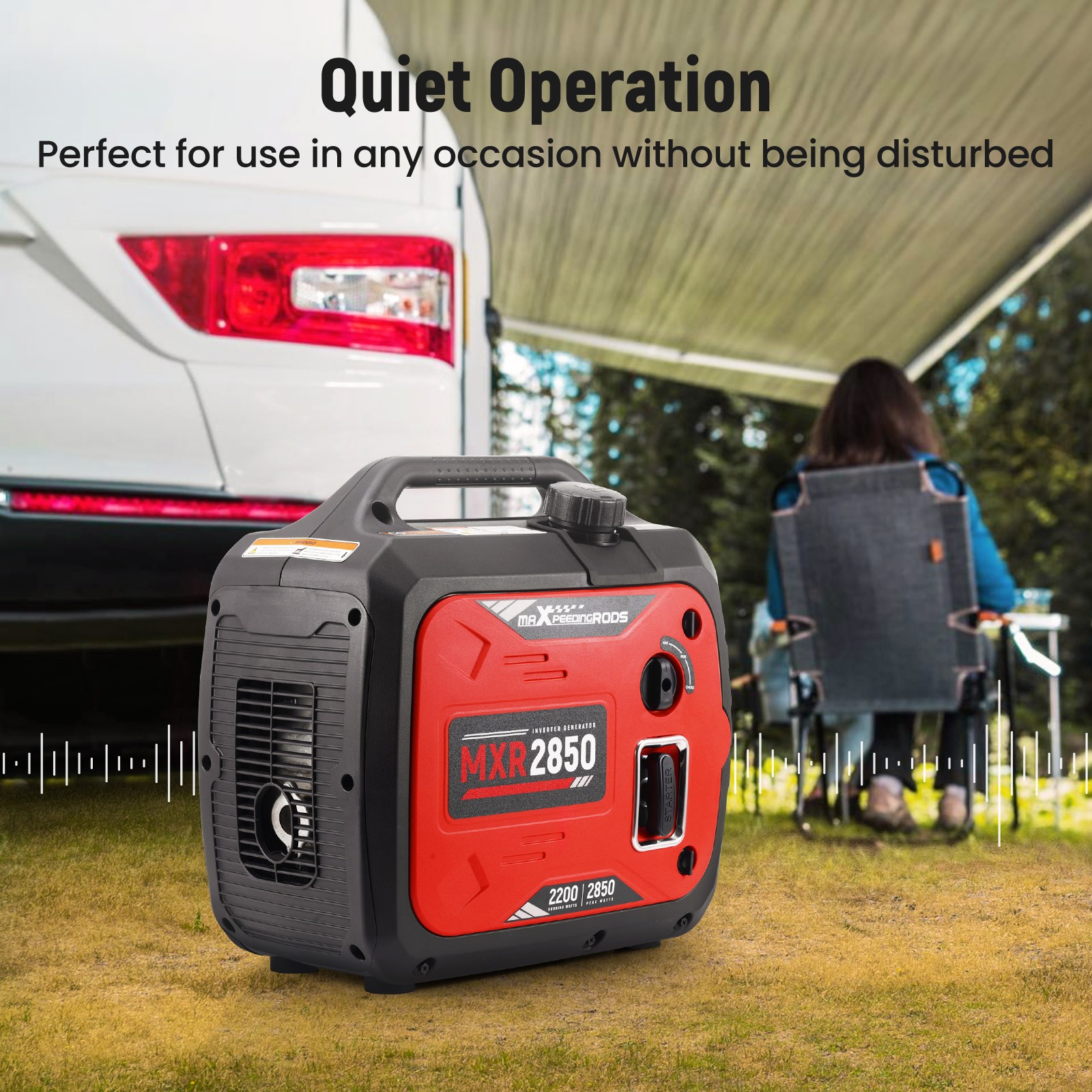 2850W Portable Inverter Generator Gas Powered Quiet Eco Parallel Ready