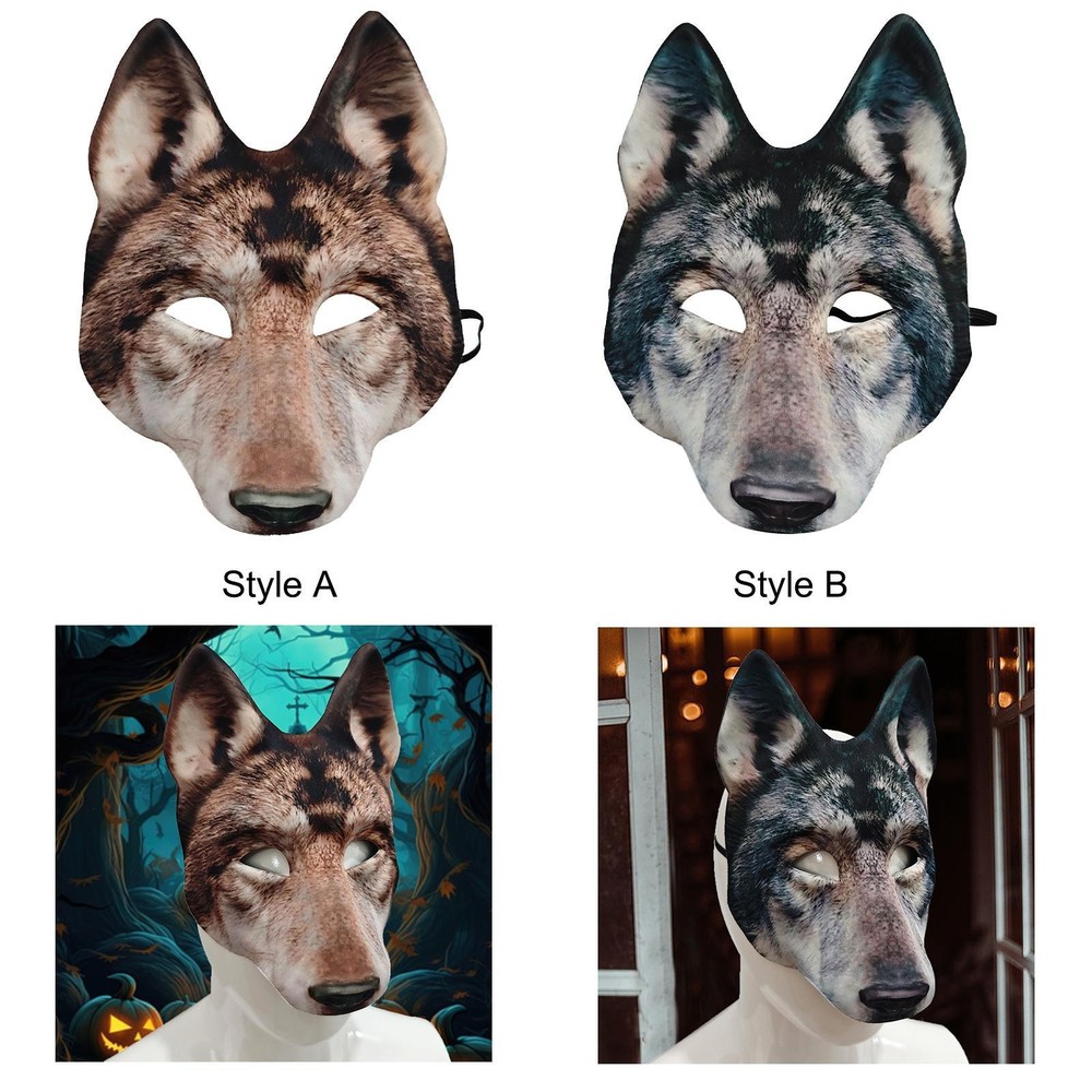 Wolf Head Mask Lightweight Comfortable Fun Animal Mask Wolf