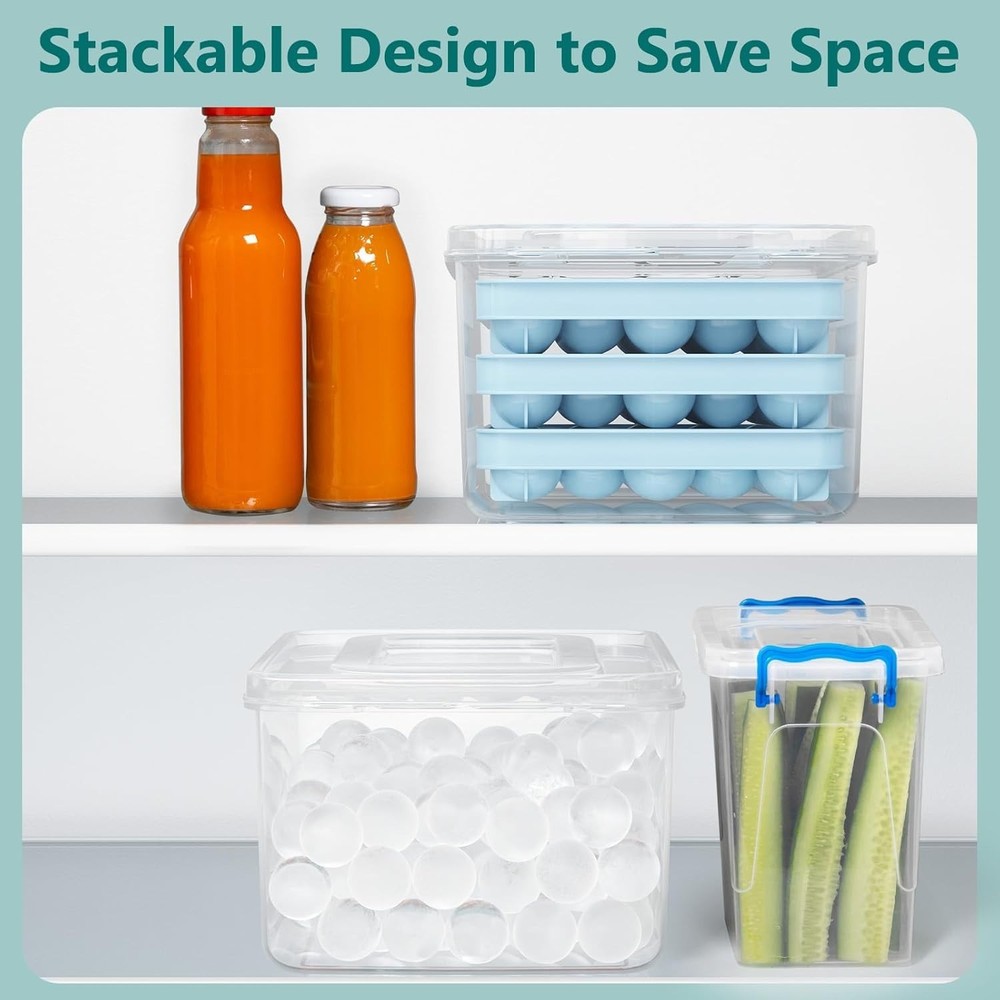 Dishwasher Safe 3 Pack Ice Tray Set – Space-Saving with Easy Release Design