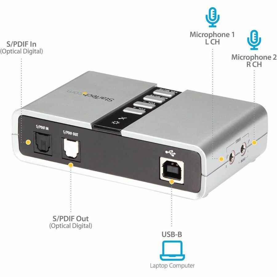 StarTech 7.1 USB Audio Adapter External Sound Card (ICUSBAUDIO7D)