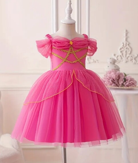 NEW Princess Aurora Sleeping Beauty Dress Girls Halloween Costume