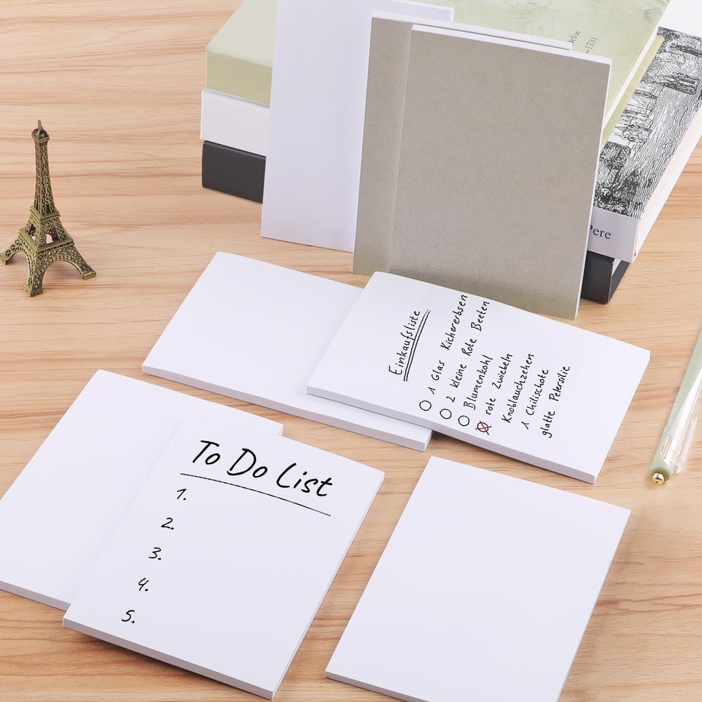 Hoiny Note Pads 3x5 In, 8 Pack Blank Notepad, White Scratch Pads for Writing,...