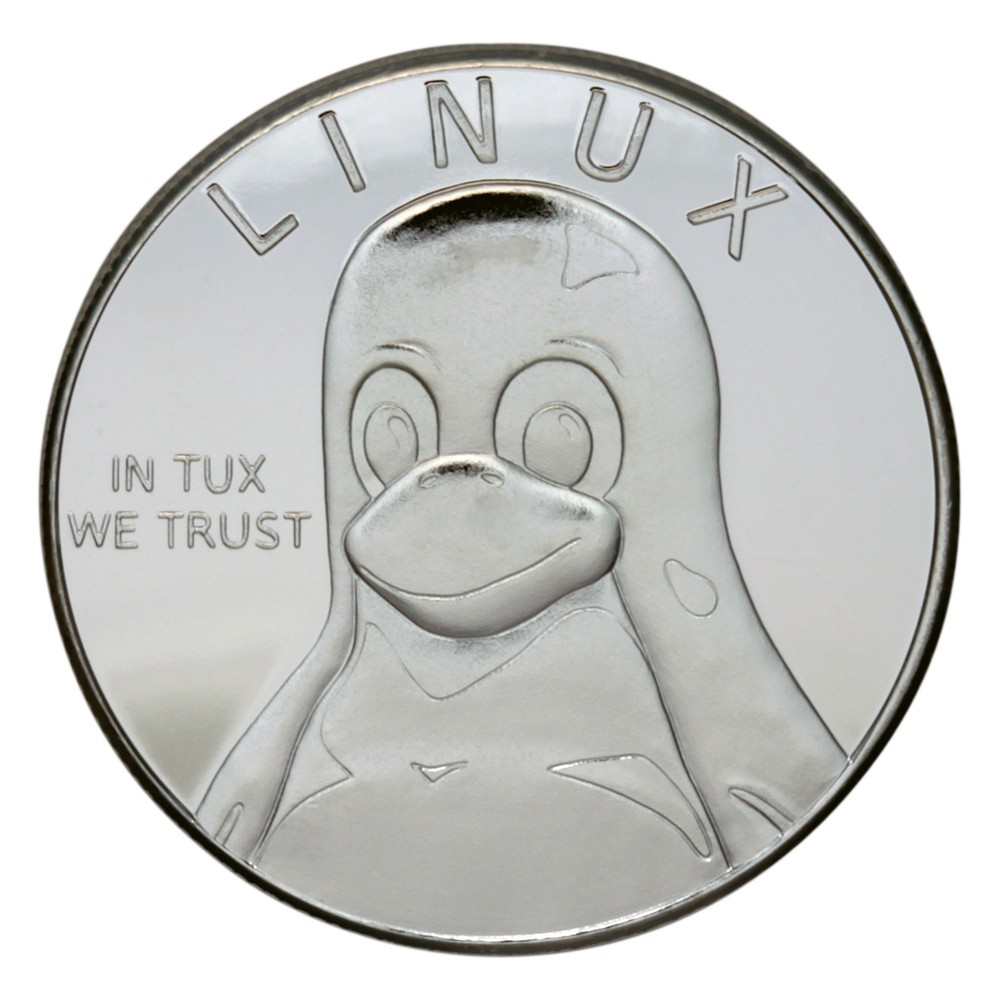 Debian/Linux Silver-plated Bronze Collector Coin