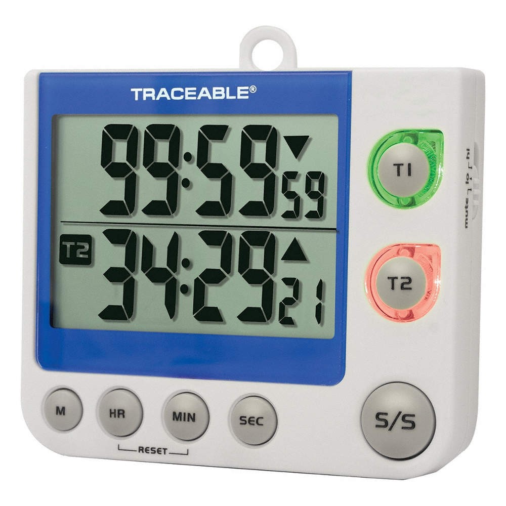 TRACEABLE 5017 Dual Timer, CountDown,CountUp, 100hr 6KED8