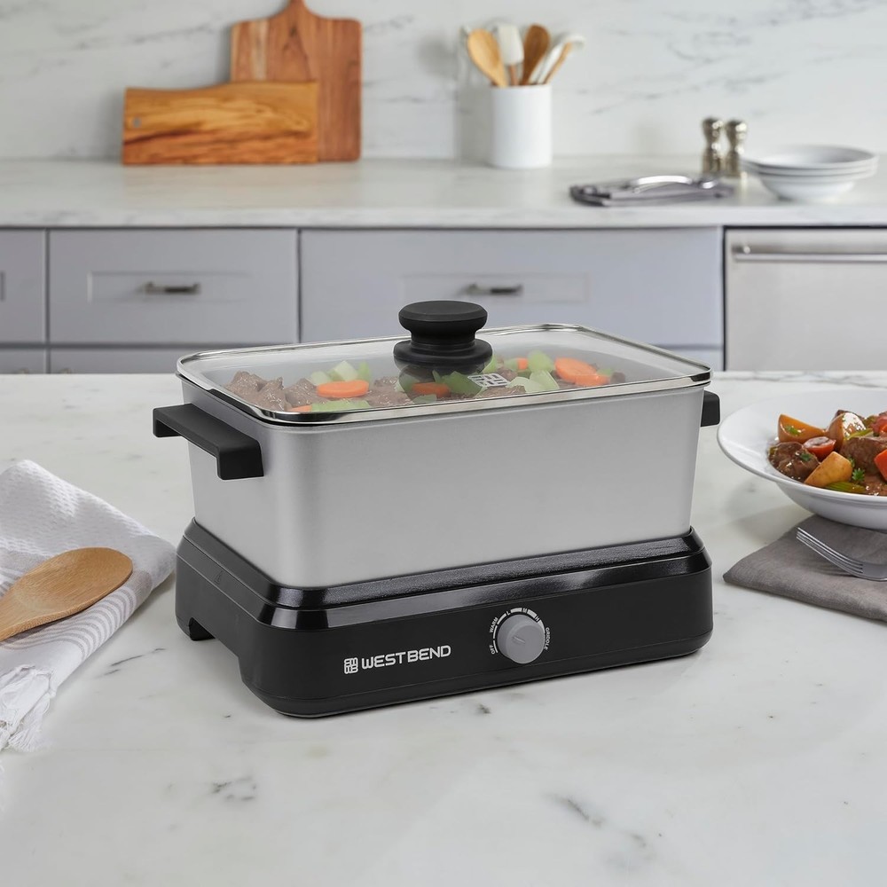 West Bend Versatility Slow Cooker ,5-Quart, Silver