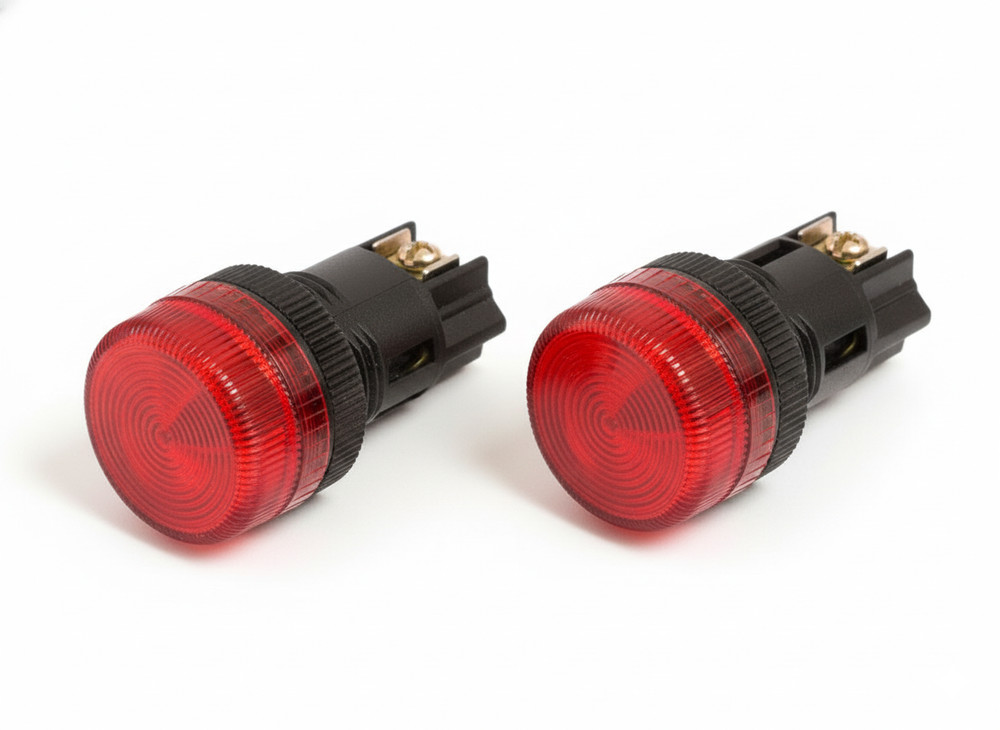 NPL-22 ATI Red LED Pilot Indicator Light 22mm 120V AC Replaceable lamp (2PCS)