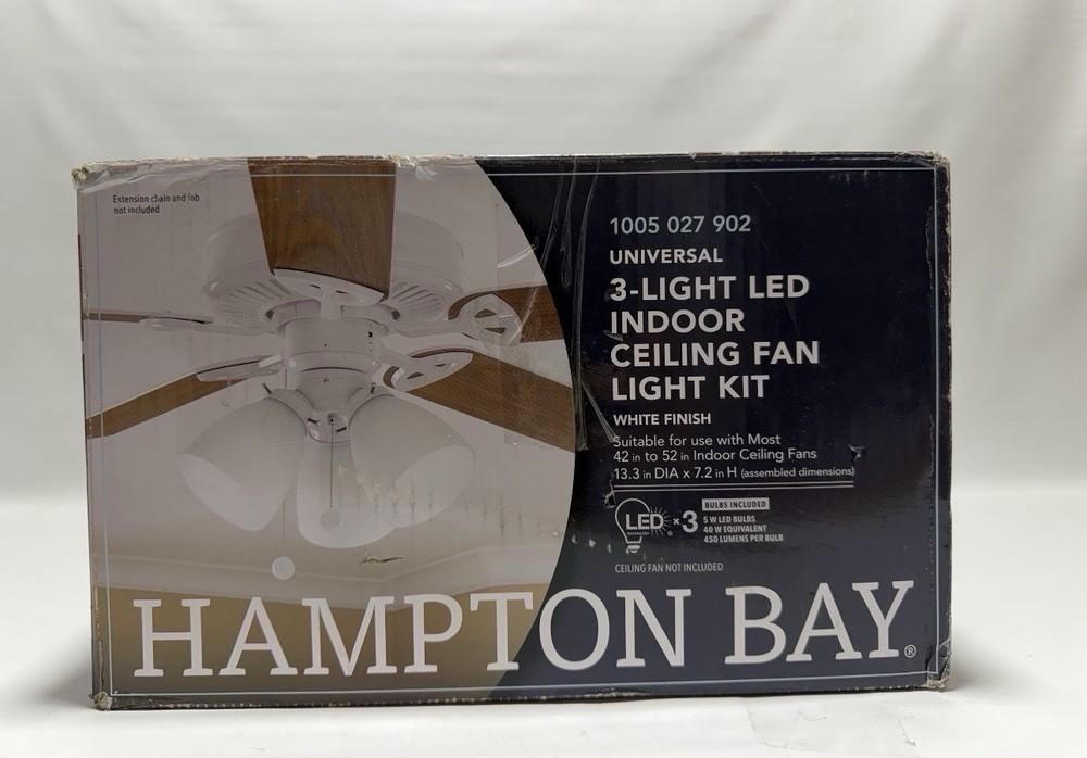 Hampton Bay 3-Light LED Ceiling Fan Light Kit White Replacement