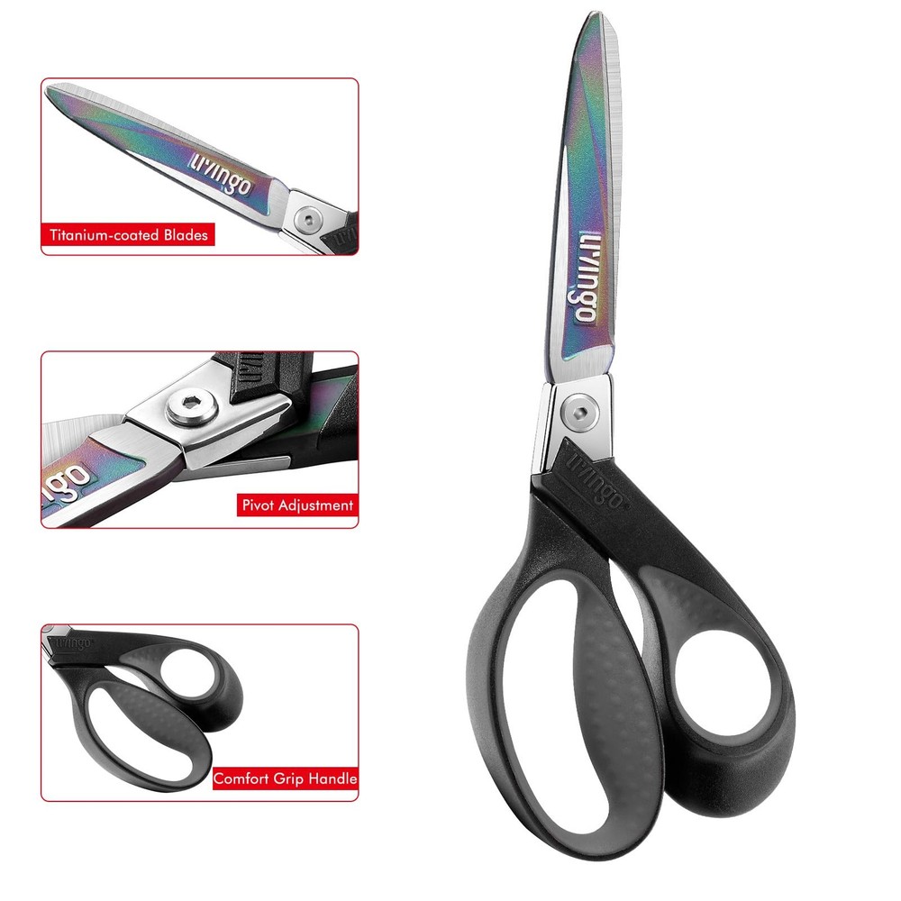 Industrial Scissors all Purpose: 9" Professional Heavy Duty Shears Sharp Stai...