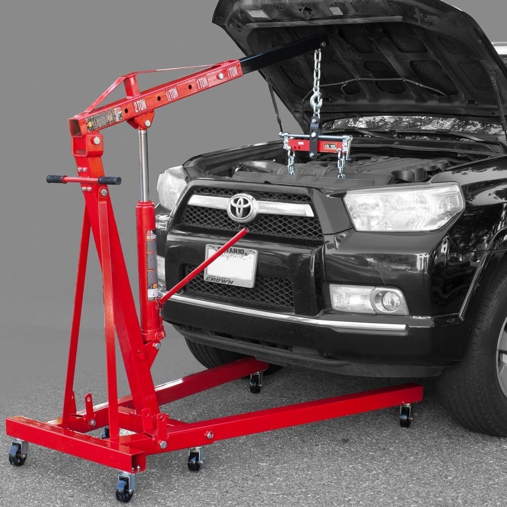 Heavy-Duty Engine Leveler with Adjustable Handle - 3/4 Ton Capacity, 14" Chains
