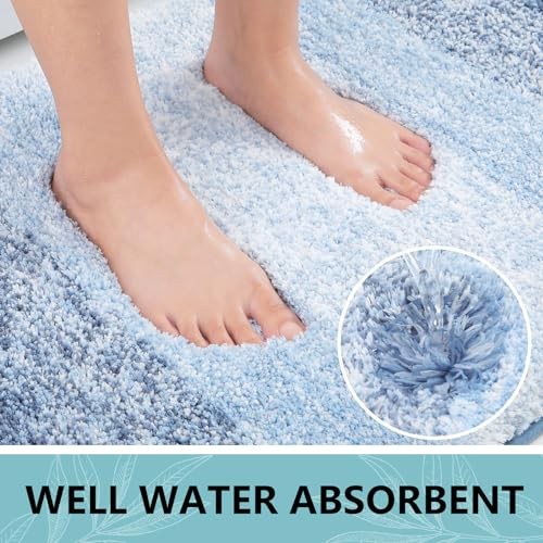 Bathroom Rugs Sets 2 Piece, Soft Absorbent Microfiber Bath Mats and U-Shaped