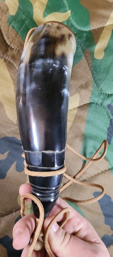 Modern Black Powder Muzzleloading Powder Horn Leather Strap