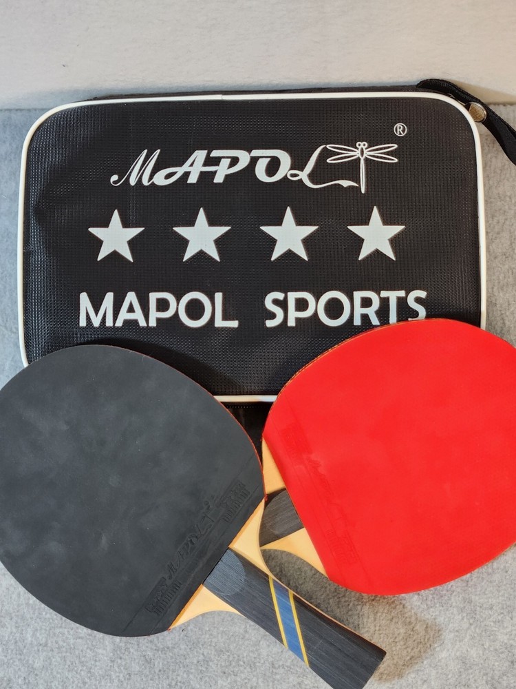 MAPOL 2 Pack of 4 Star Professional Ping Pong Paddle Advanced Training EUC