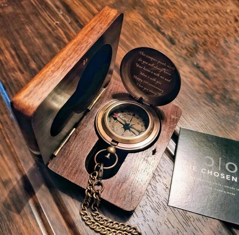 Personalized Compass, custom engraved compass, gift for mom, Working Compass