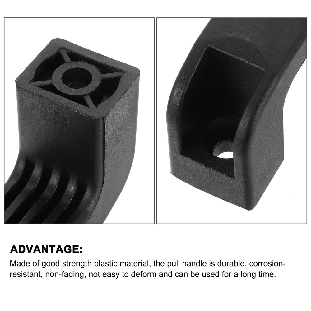 10 Pack Rectangular Plastic Pull Handle, 160mm Hole Center Cabinets Pull, Black