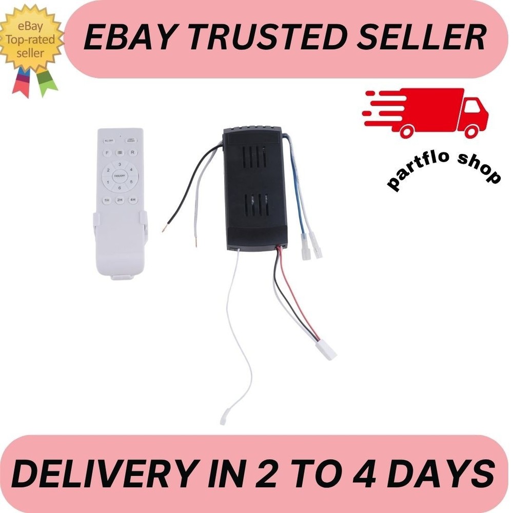Universal Ceiling Fan Remote Control Kit Replacement, 6-Speed & Timing, Remote R