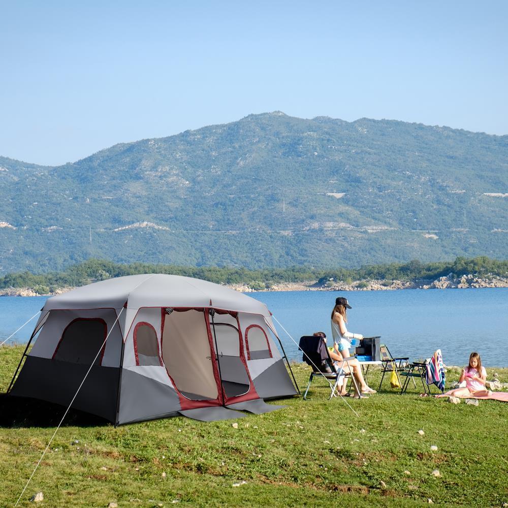 Camping Tent Cabin Tent 10 Person 2 Rooms Waterproof Shelter Large Room