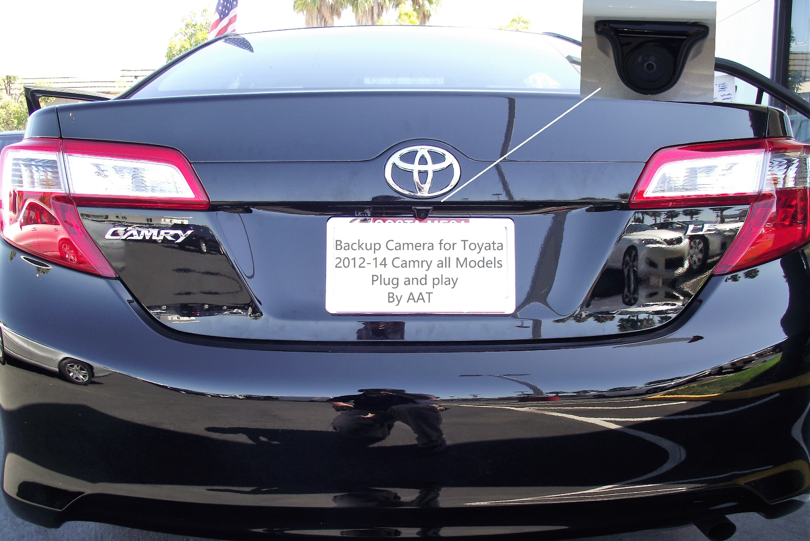 Toyota Camry L LE SE XLE Rear Backup Camera Kit for 2012, 2013, 2014 Plug & Play