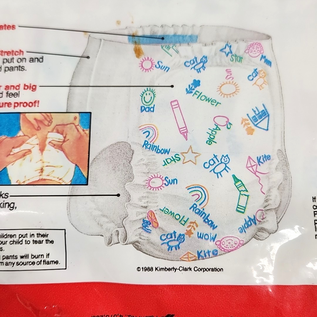Vtg 1985 Huggies Pull Ups Disposable Training Pants 15ct Girls Med 29-38lbs USA
