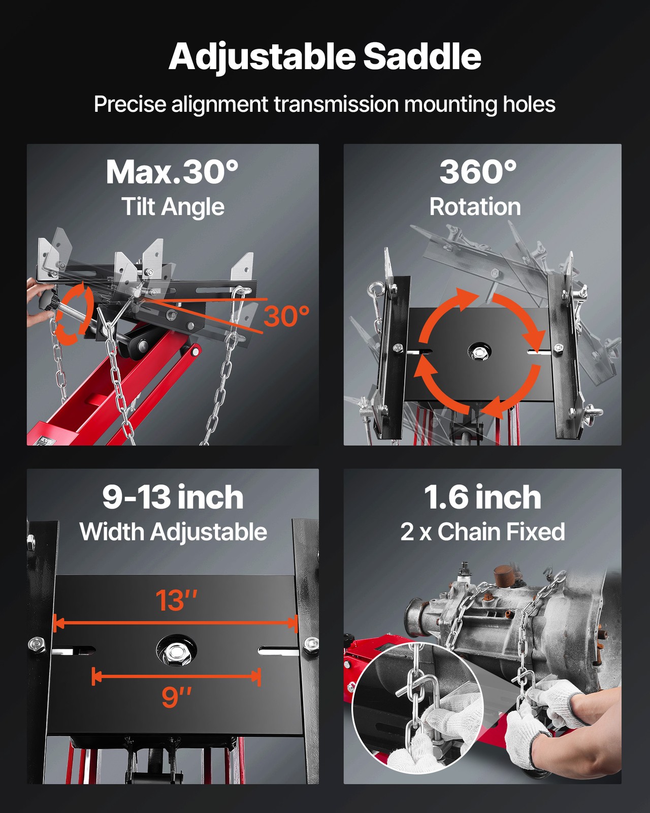 VEVOR Low Profile Floor Jack 1000 lbs Transmission Jack with 360° Front wheels