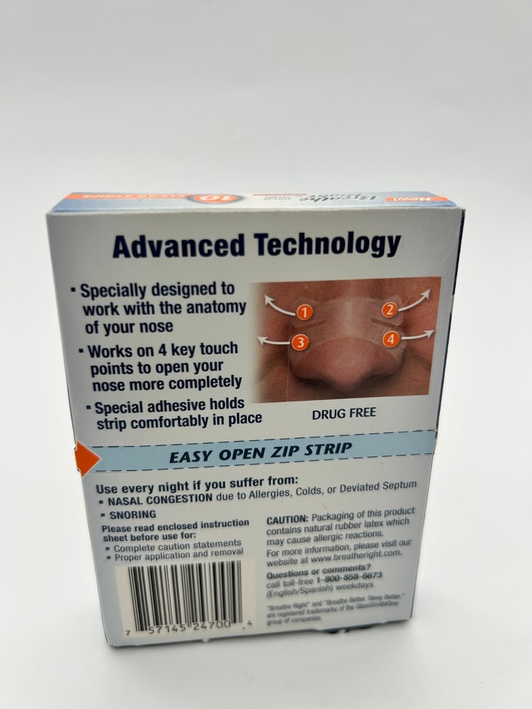 Breathe Right Nasal Strips Advanced 10 Clear Strips