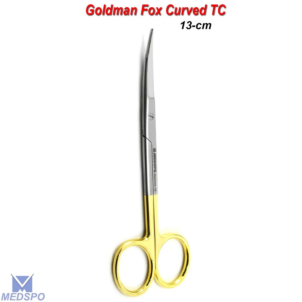 Goldman Fox Scissors Curved TC Operating Suture Dissecting Shear Surgical Tools