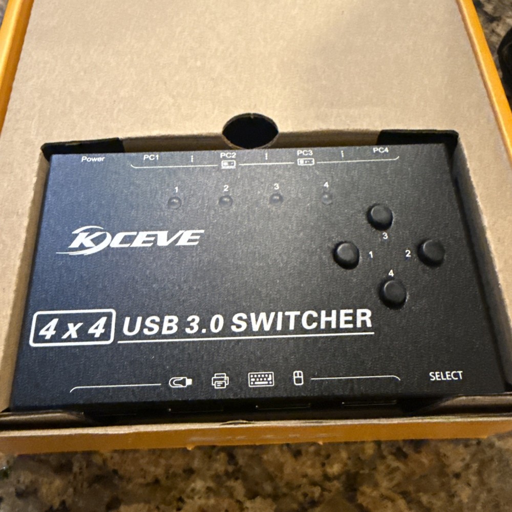 USB 3.0 Switch Selector 4 Port,KVM Switcher 4 Computers Sharing 4 USB Devices...