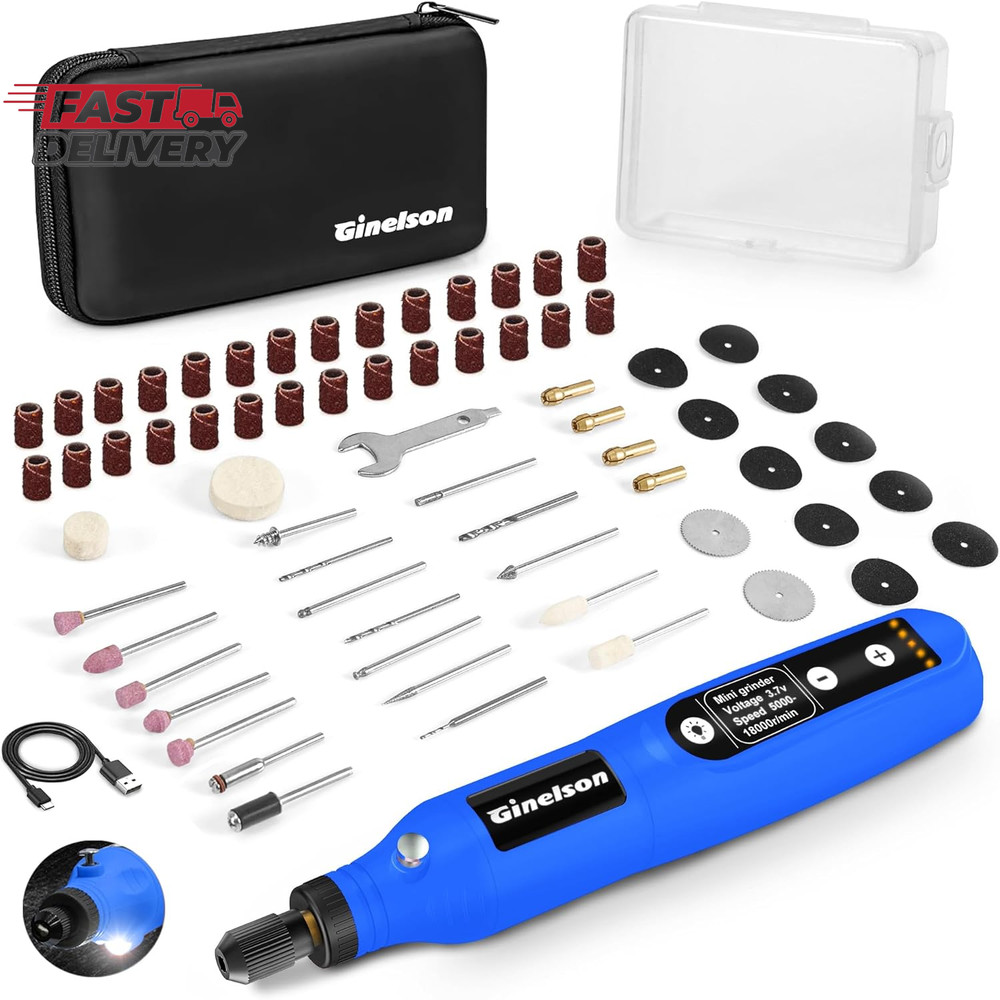 Cordless Rotary Tool, 5 Variable Speed Mini Rotary Tool Kit with 70 Accessories,