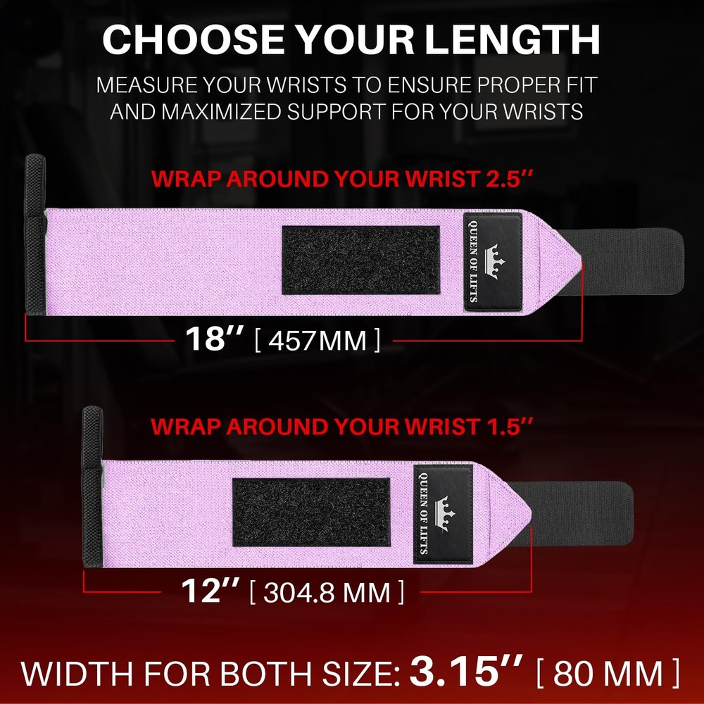 HeavyDuty Weightlifting Wrist Wraps with Thumb Loop for Powerlifting & Training