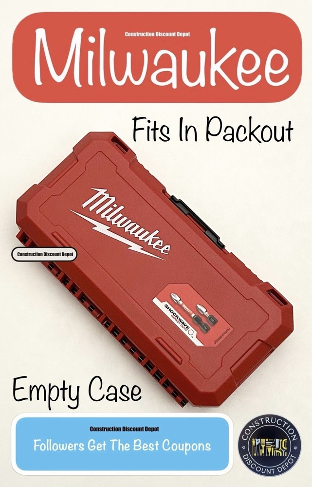 Milwaukee Bit Storage Or Small Parts Organizer EMPTY Case Packout Compatible