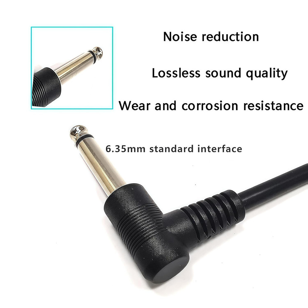 6-Pack 6-Inch Shielded 1/4" Guitar Pedal Patch Cables for Effects Boards