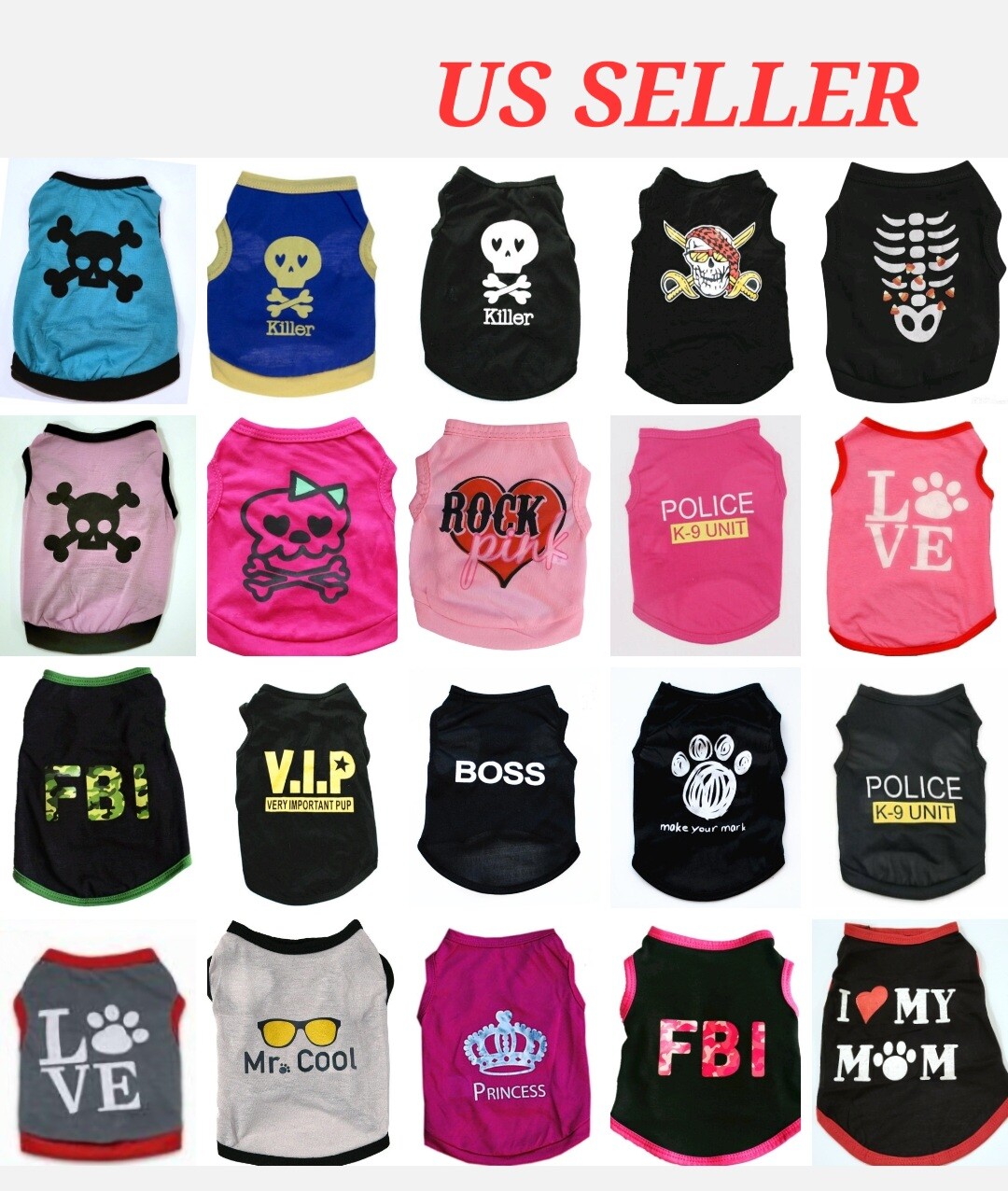 Dog Puppy Cat Pet Vest Clothes Or Pick Your Own 6/9 PC Sets For Great Price