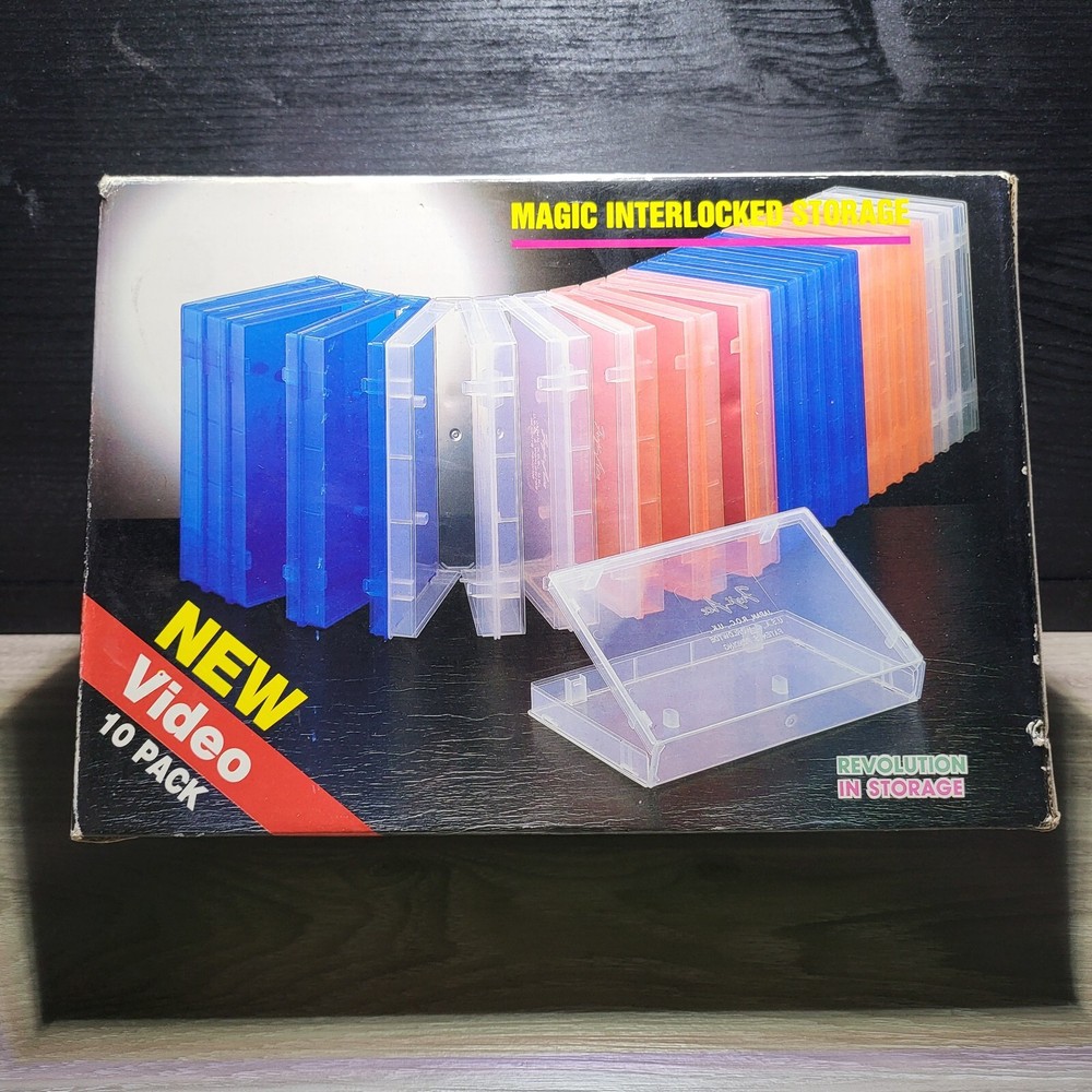 10 VHS CASES - LOCKING DESIGN - IN BOX